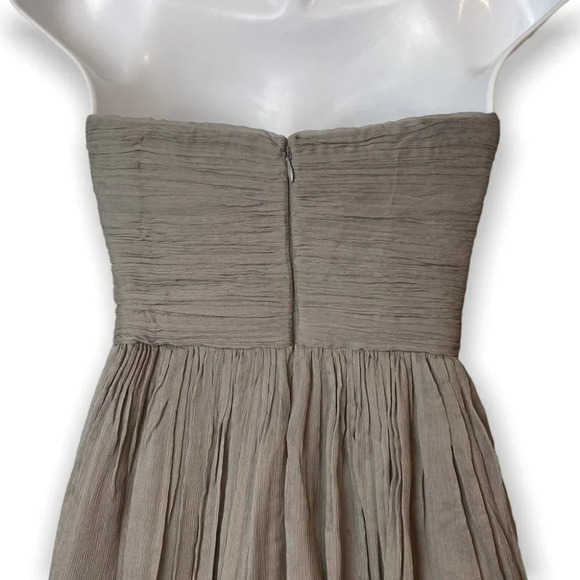 J. Crew Graphite Grey Taryn Silk Chiffon Strapless  Dress - Picture 6 of 12